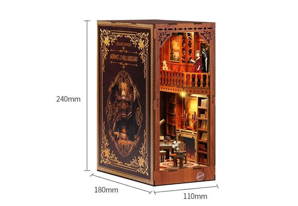 Grimm Cottage DIY Wooden Book Nook | Shelf Insert Decor | 3D Wooden Puzzles Bookend | Miniature Book Stand