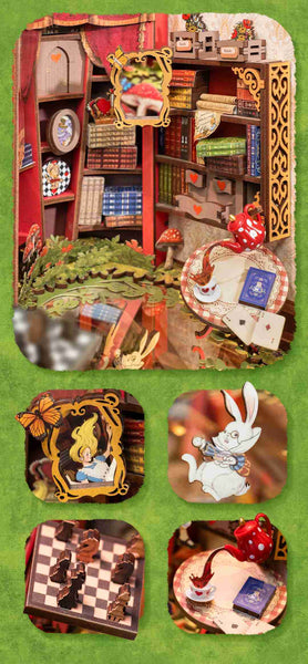image displaying the details of the scene one within Fall Into Wonder DIY Book Nook kit