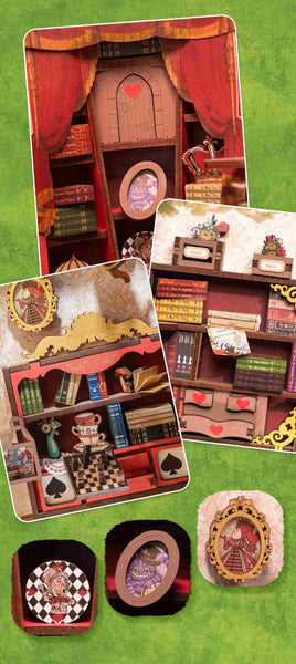image displaying the miniature scene two in Fall Into Wonder DIY Book Nook kit