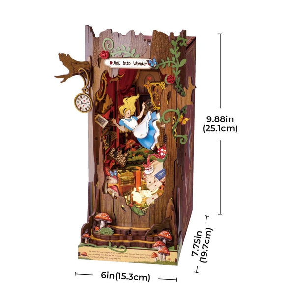 size of a fully assembled Fall Into Wonder Book Nook