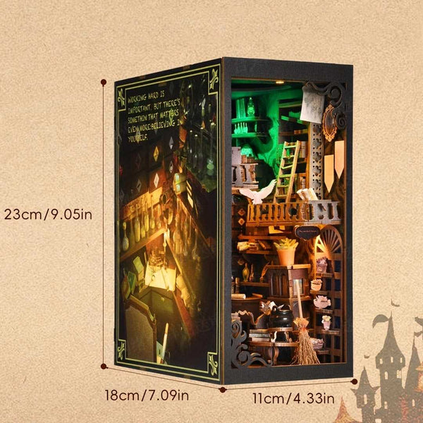 The Master's House DIY Book Nook Kit, a magic college series miniature crafts inspired by Harry Potter, with abundant scenes, snap-in design, dust cover, perfect for bookend lovers, model building lovers, dollhouse collectors, bookshelf insert decor. A great DIY project for wizarding world lovers.