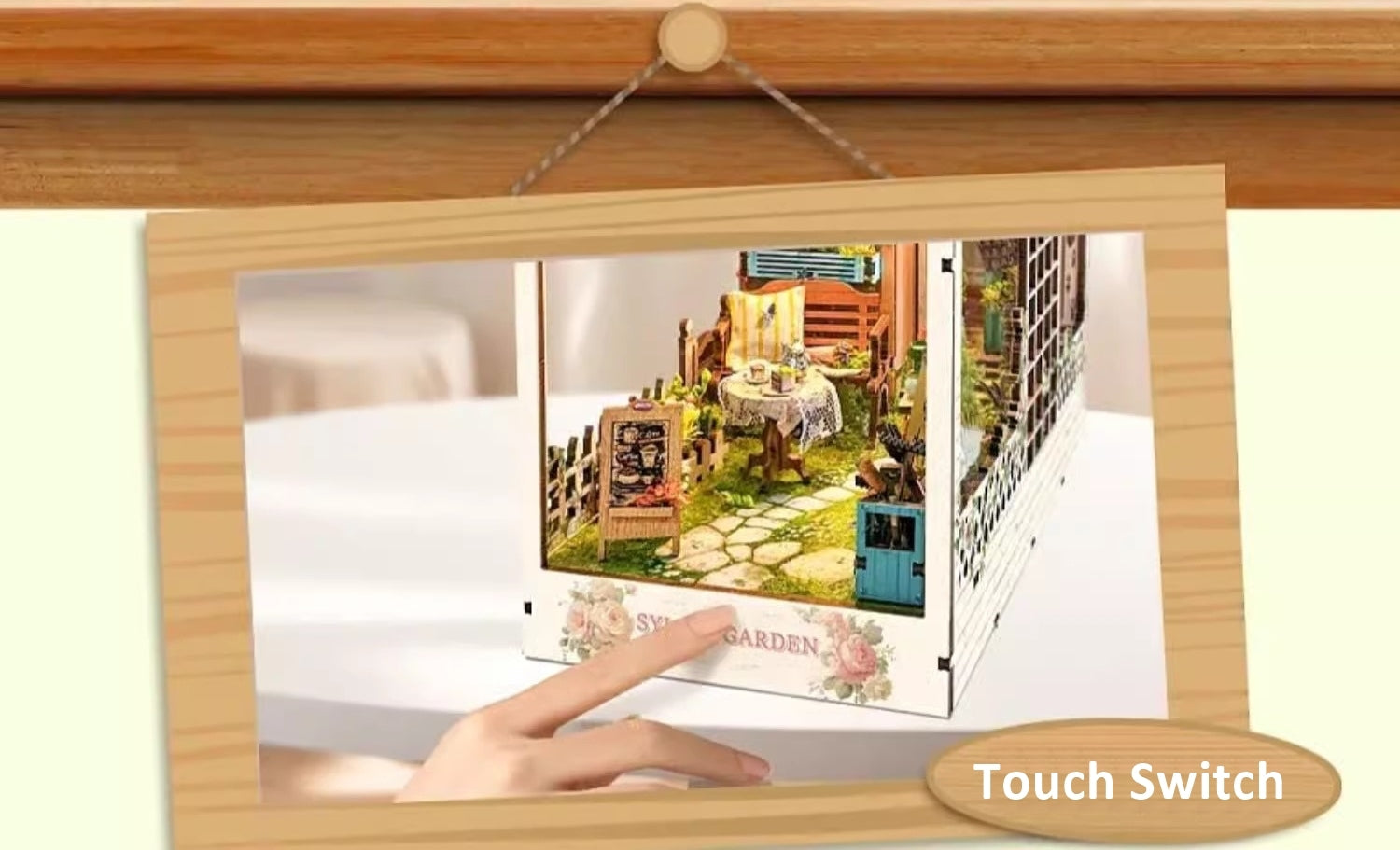 Sylvia Garden DIY Book Nook Kit | 3D Wooden Puzzle Bookend | Bookshelf Decor Diorama | Miniature House Book Stand
