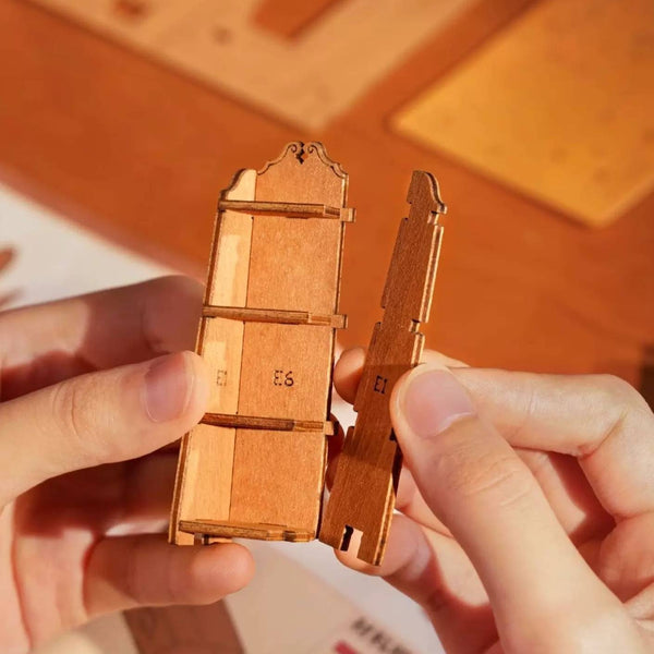 image showing its easy assembly feature of Corner Bookstore DIY Miniature House kit