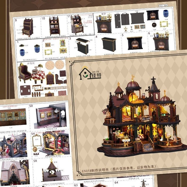 full-color user manual of Edinburgh Castle DIY Miniature House Kit
