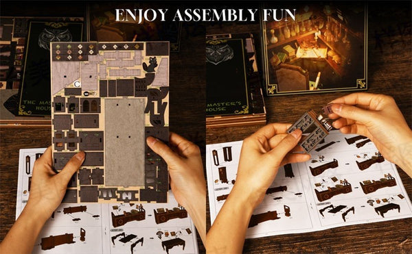 The Master's House DIY Book Nook Kit, a magic college series miniature crafts inspired by Harry Potter, with abundant scenes, snap-in design, dust cover, perfect for bookend lovers, model building lovers, dollhouse collectors, bookshelf insert decor. A great DIY project for wizarding world lovers.