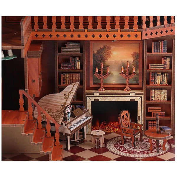 Grimm Cottage DIY Wooden Book Nook | Shelf Insert Decor | 3D Wooden Puzzles Bookend | Miniature Book Stand